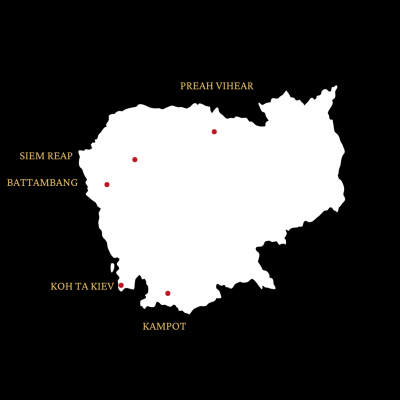Map of Cambodia with cities
