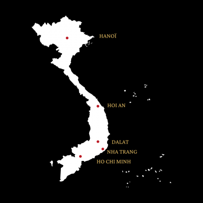 La carte du Vietnam avec ses villes